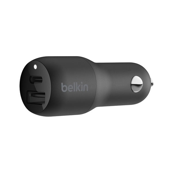 Cargador para auto USB-C y USB-A Belkin BOOSTCHARGE de 37 W con cable Lightning a USB-C
