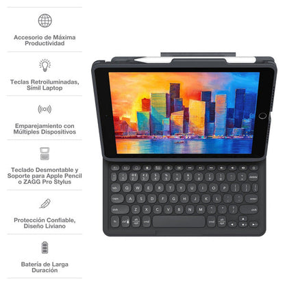 Funda con teclado ZAGG Pro Keys para iPad de 10,2" - Inglés